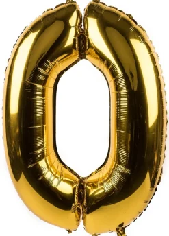 Balon urodzinowy CYFRA 0 złoty 85cm