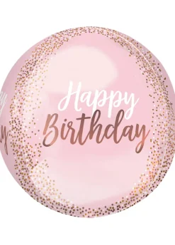 Balon urodzinowy HAPPY BIRTHDAY różowe złoto