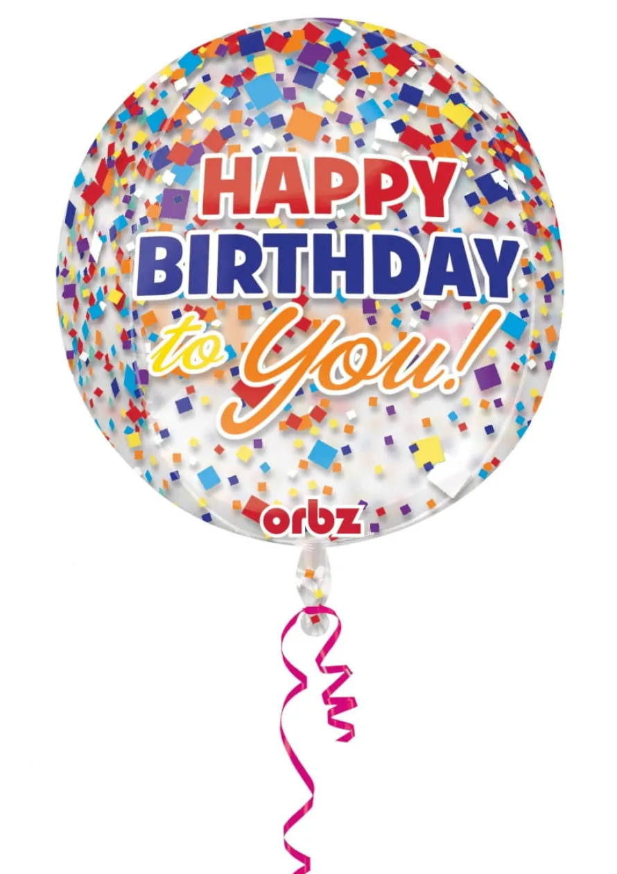 Balon urodzinowy KONFETTI kula foliowy