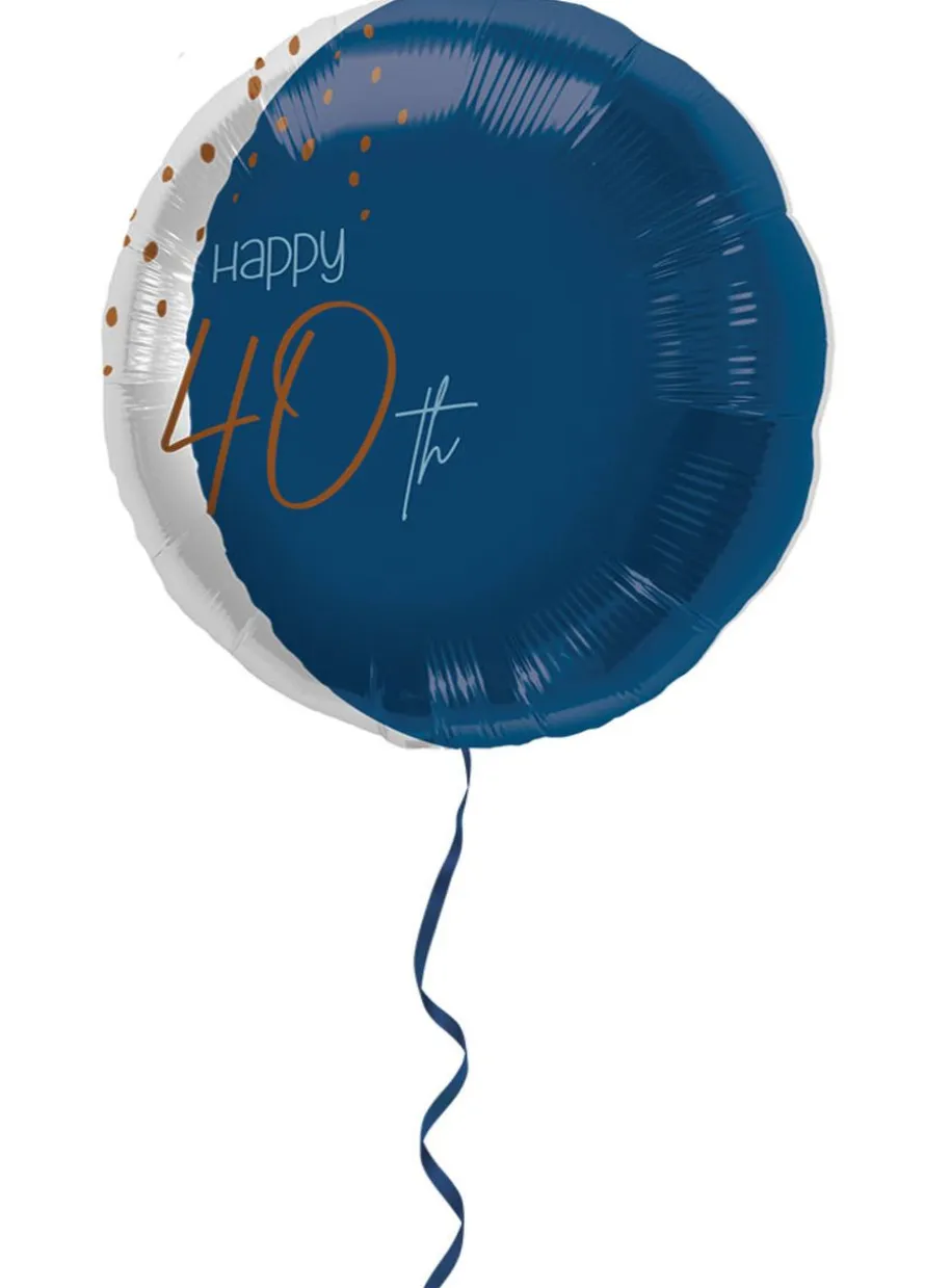 Balon 40 URODZINY ELEGANT BLUE 45 cm