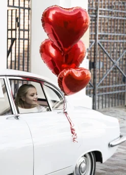 Balon w kształcie serca - czerwony 45cm