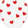 Balony białe w serduszka 30cm (6szt.)