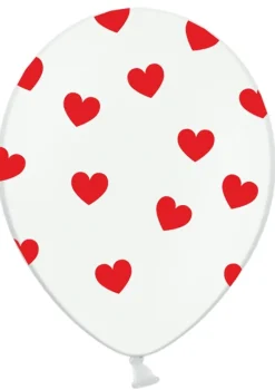 Balony białe w serduszka 30cm (6szt.)