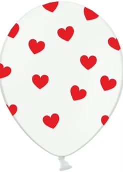 Balony białe w serduszka (50szt.)