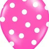 Balony ciemnoróżowe w białe kropki (50szt.)