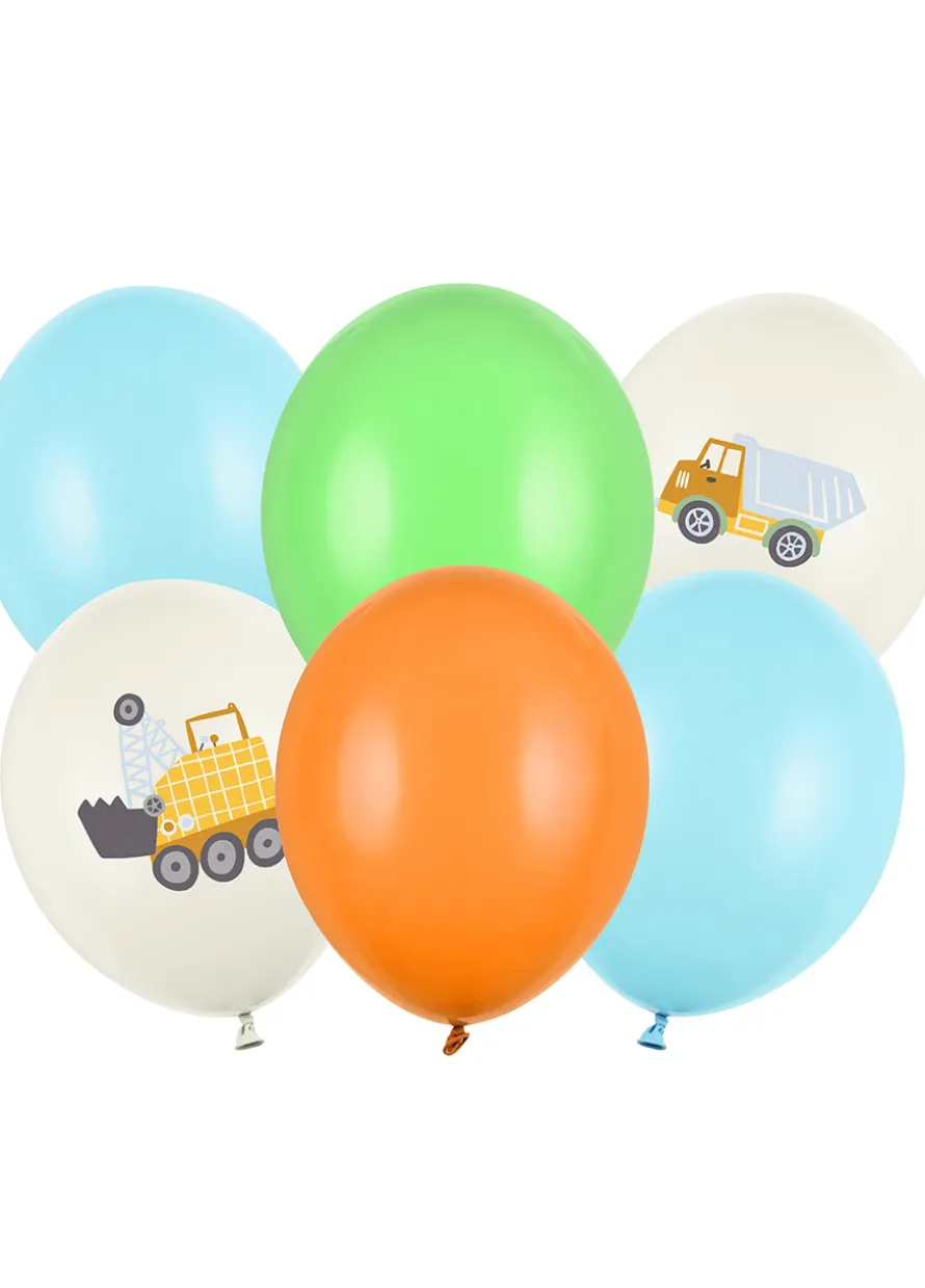 Balony 30 cm POJAZDY BUDOWLANE (6szt.)
