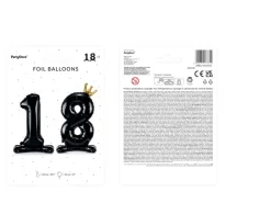 Balony 18 czarne stojące 84cm