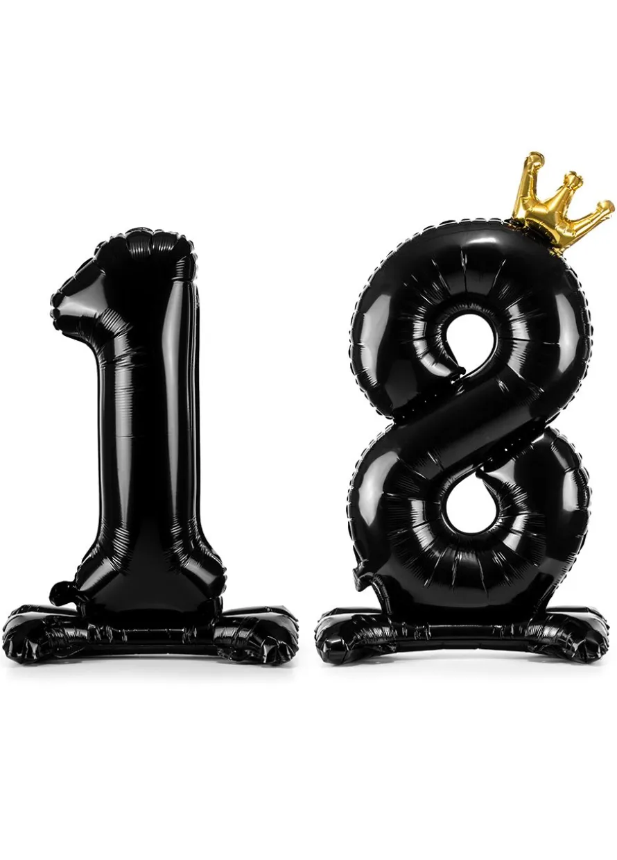 Balony 18 czarne stojące 84cm
