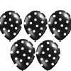 Balony czarne w białe kropki (6szt.)
