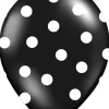 Balony czarne w białe kropki (50szt.)