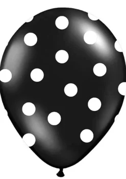 Balony czarne w białe kropki (50szt.)
