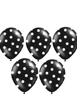 Balony czarne w białe kropki (50szt.)