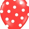 Balony czerwone w białe kropki (6szt.)