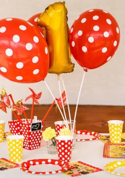 Balony czerwone w białe kropki (6szt.)