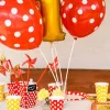 Balony czerwone w białe kropki (50szt.)