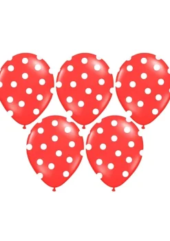 Balony czerwone w białe kropki (50szt.)