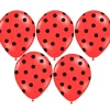 Balony czerwone w czarne kropki (6szt.)
