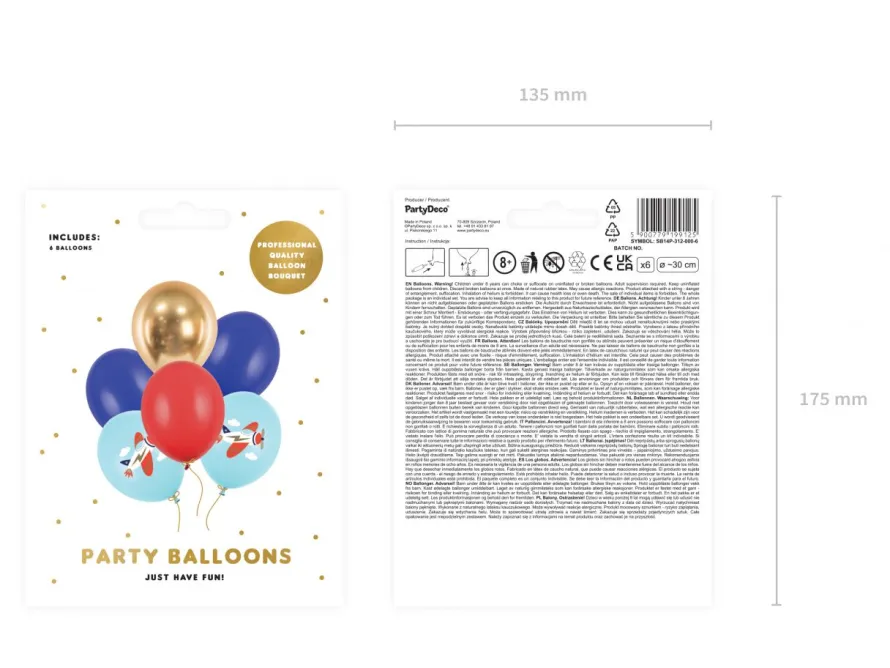 Balony dla dzieci SAMOLOCIK lateksowe (6szt.)