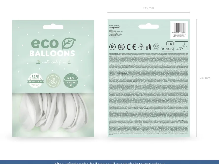 Balony ekologiczne białe 30cm (10szt.)