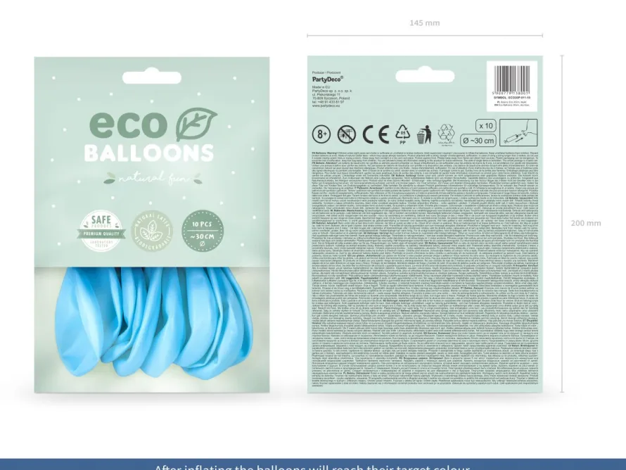 Balony ekologiczne błękitne 30cm (10szt.)