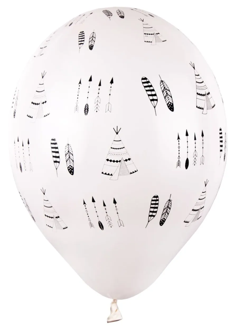 Balony gumowe INDIAŃSKIE białe (5szt.)