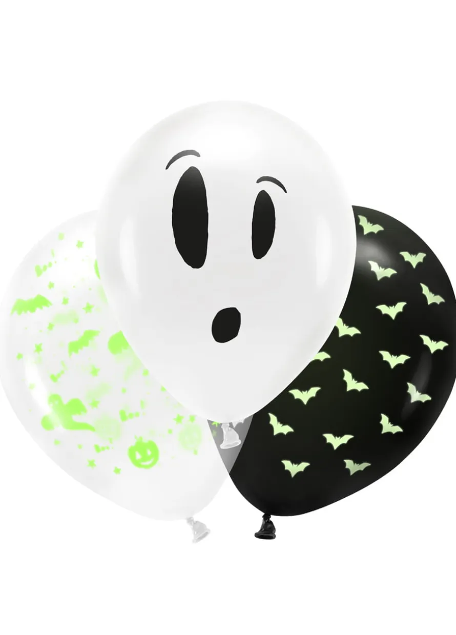 Balony halloweenowe BOO! balony świecące w świetle UV (3szt.)