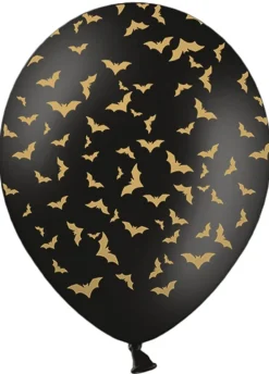 Balony halloweenowe NIETOPERZE czarne 30cm (6szt.)