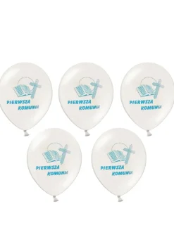 Balony I KOMUNIA białe balony komunijne (50szt.)