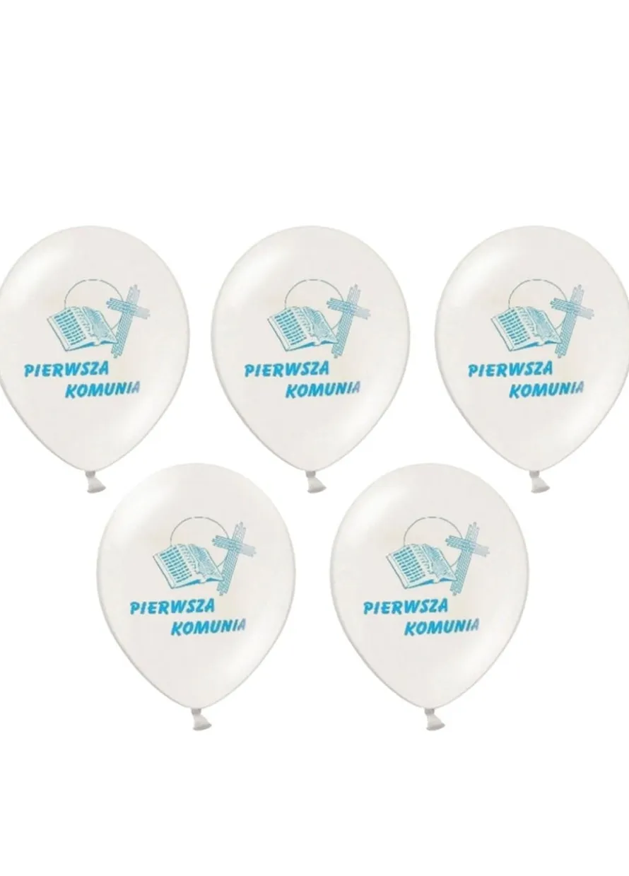 Balony I KOMUNIA białe balony komunijne (50szt.)