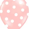 Balony jasnoróżowe w białe kropki (6szt.)