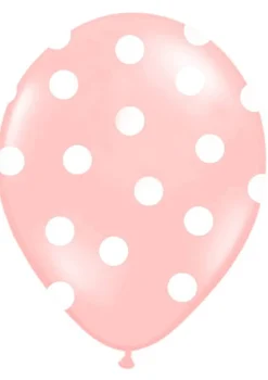Balony jasnoróżowe w białe kropki (50szt.)