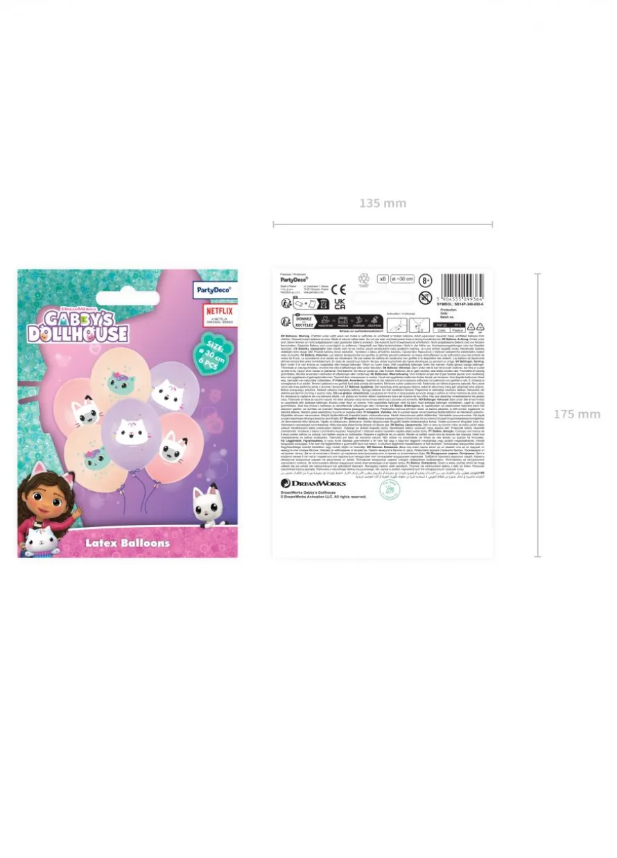 Balony KOCI DOMEK GABI 30 cm, 6 szt.