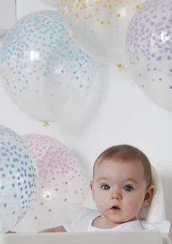 Balony KONFETTI kolorowe pastel (6szt.)
