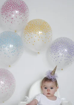 Balony KONFETTI kolorowe pastel (6szt.)