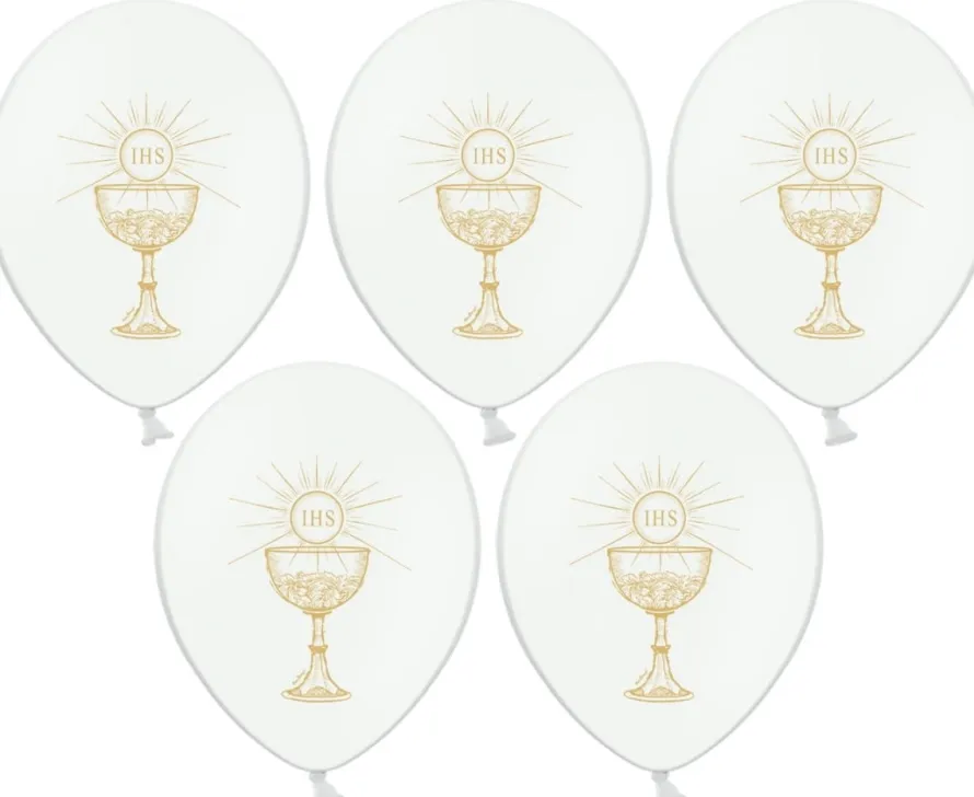 Balony lateksowe IHS białe balony na komunię (50szt.)