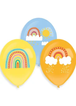 Balony lateksowe RETRO TĘCZA (6SZT.)