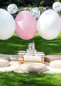 Balony liście BOHO białe (5szt.)