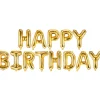 Balony litery napis HAPPY BIRTHDAY złoty