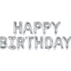 Balony litery napis HAPPY BIRTHDAY srebrny