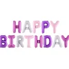 Balony litery napis HAPPY BIRTHDAY różowy