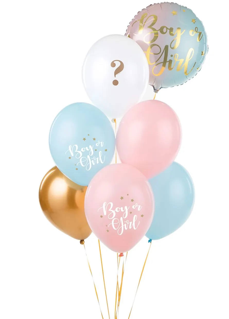 Balony na baby shower BOY OR GIRL (6szt.)