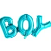 Balony na baby shower napis BOY niebieski