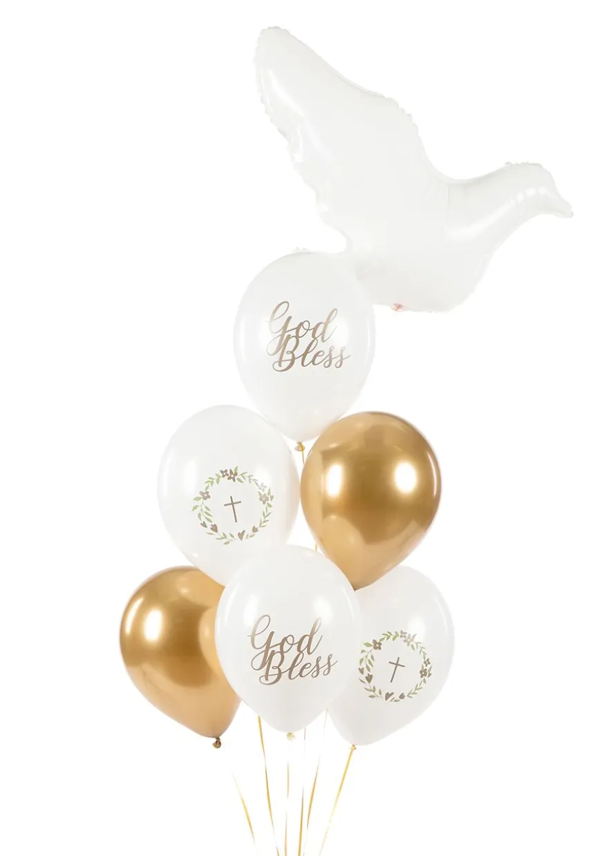 Balony na chrzest GOD BLESS 30cm (6szt.)