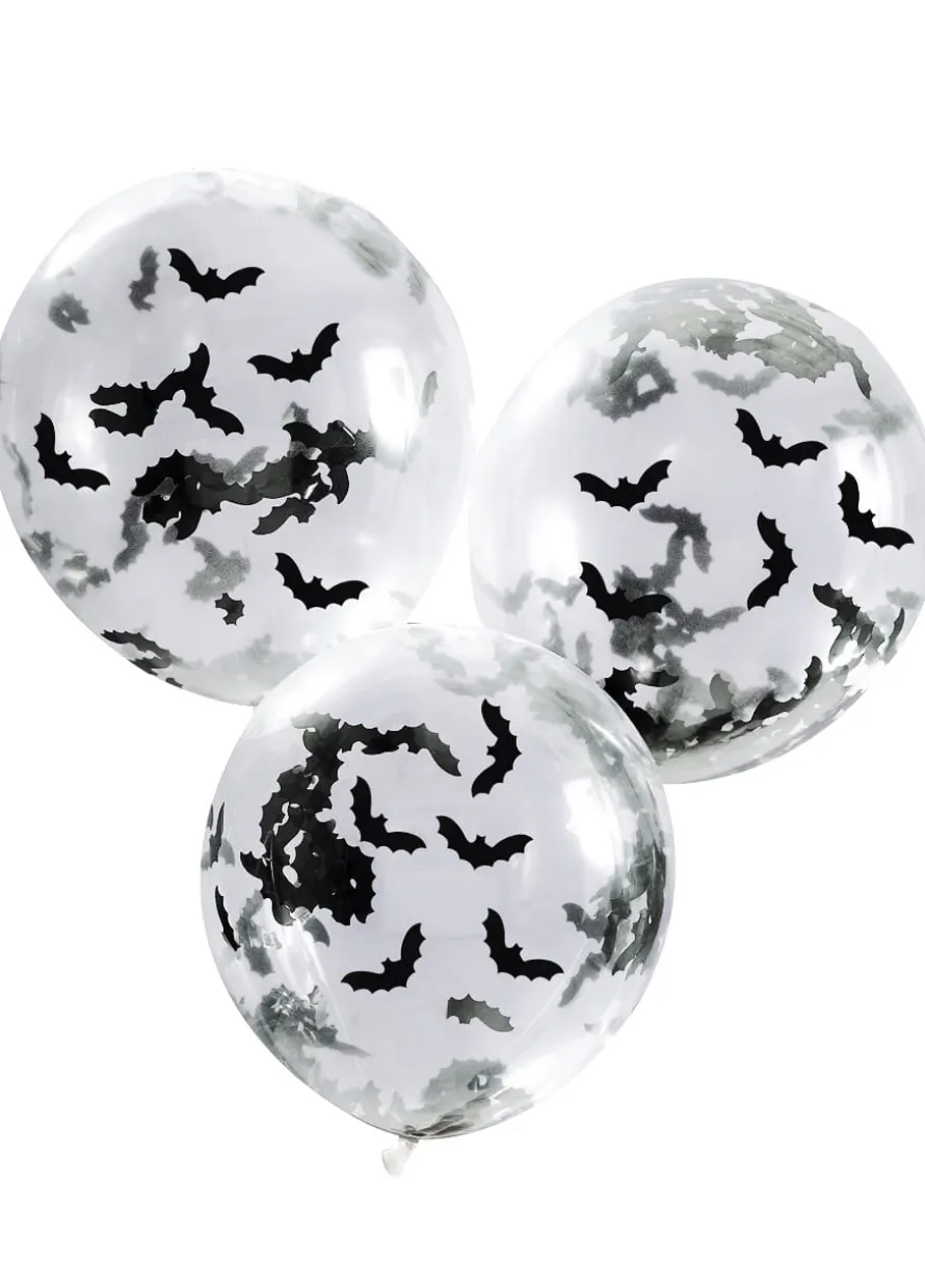 Balony na Halloween LET'S GET BATTY balony z konfetti (5szt.)