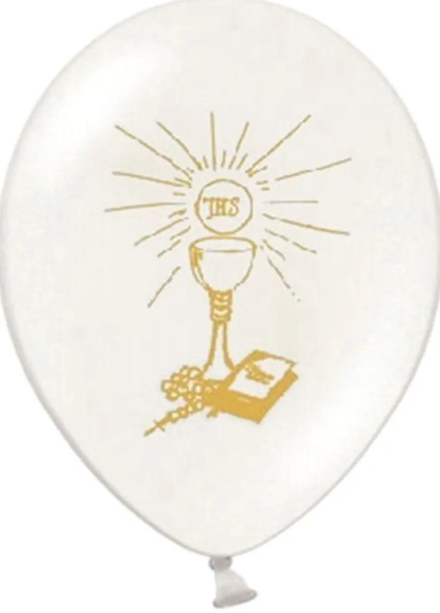 Balony NA KOMUNIĘ białe (6szt.)