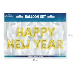 Balony napis HAPPY NEW YEAR złote