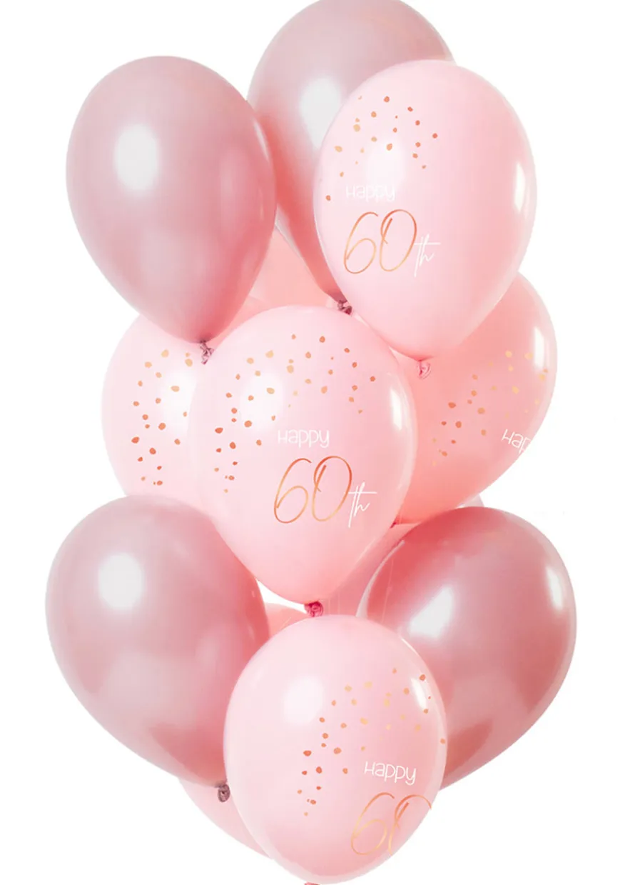 Balony na 60 URODZINY Elegant Blush (12szt.)