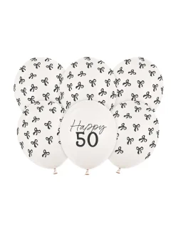 Balony na 50 urodziny KOKARDY Happy 50 (6 szt.)