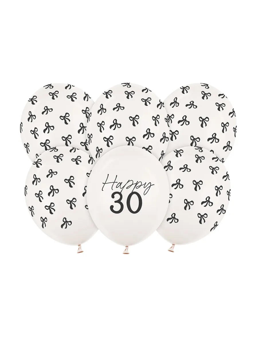 Balony na 30 urodziny KOKARDY Happy 30 (6 szt.)