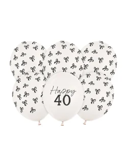 Balony na 40 urodziny KOKARDY Happy 40 (6 szt.)